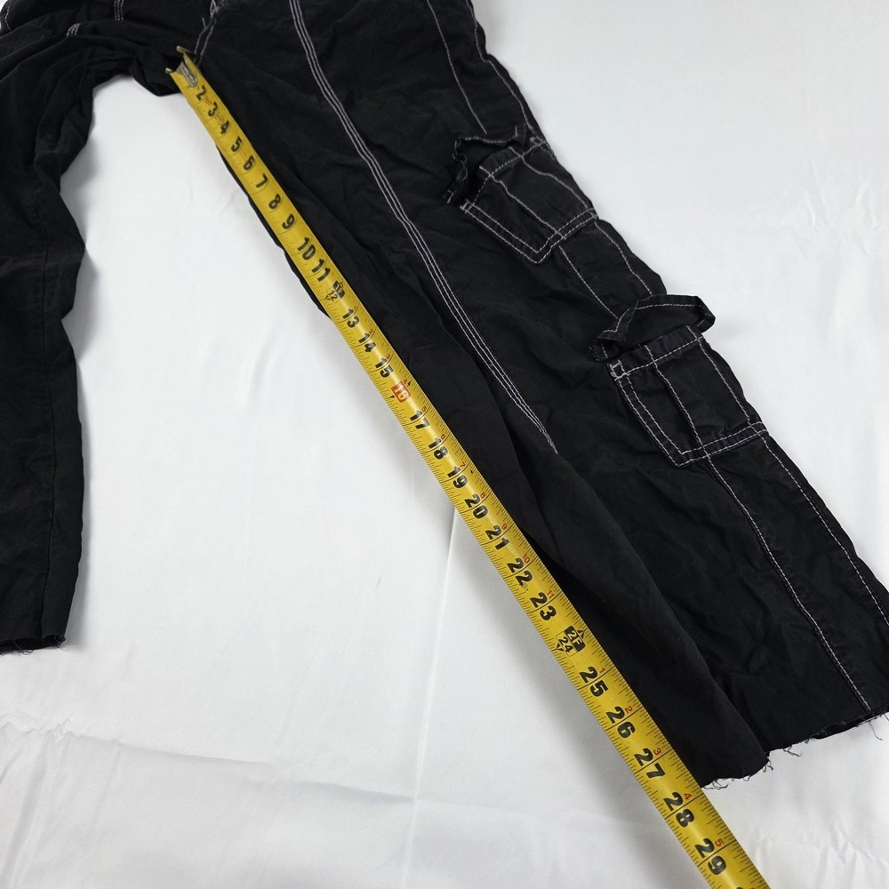 BDG Y2K Cargo Pants Womens XS Black Wide Leg Elastic Waist Utility Pockets - Picture 10 of 14
